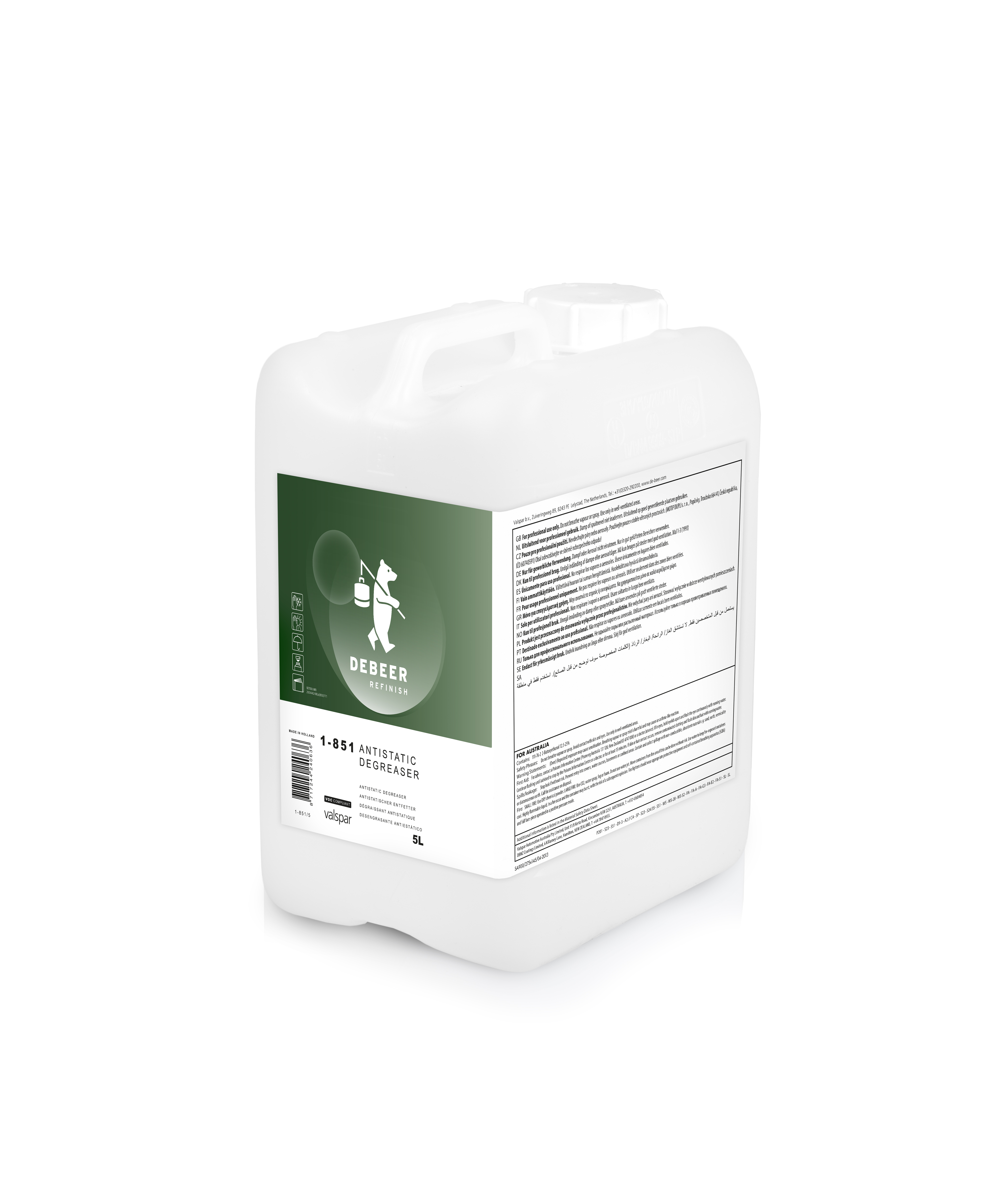 1-851 Antistatisk Avfetter 5L