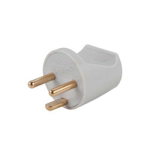 Rund Stikkontakt Med Jord - Grå