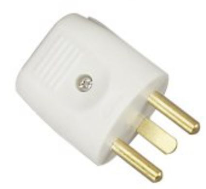 Rund Stikkontakt Med Jord - Grå