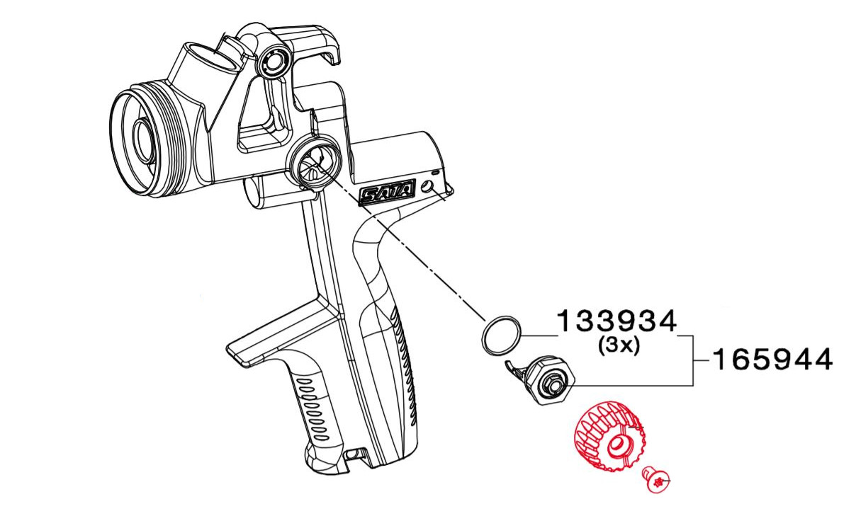 Spindel For Rund/Flat Spraykontroll >Quarter Turn< 165944